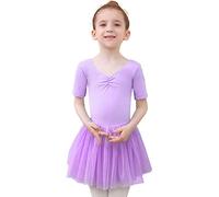 Tancefair Ropa de Ballet para Niñas Vestido de Ballet Corta Algodón Maillot de Danza Tutú Vestido de Ballet Gimnasia Leotardo de Baile con falda tutú