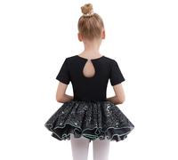 Tancefair Vestido de Ballet Leotardo de Maillot de Danza Tutú Gimnasia Leotardo Algodón Body con Falda de Lentejuelas Ropa de Ballet para Niñas