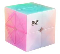 TANCH Speed Cube Stickerless 2X2 Jelly Magic Cube Puzzle Toy Colorful (Transparent)