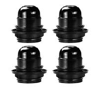 TANCUDER 4 PCS Portalámparas de Rosca Exterior Adaptador de Bombilla Vintage Soporte de Lámpara de E27 con Buen Aislamiento Base de Bombilla Roscado Portalámparas Instalado en Techo o Pared (Negro)
