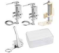 TANCUDER 4 PCS Prensatelas de Máquina de Costura para Bordar y Caja de Almacenamiento Prensatelas para Bordar de Metal Pie para Aacolchar Prensatelas Abierto para Singer Brother Janome Kenmore