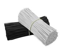 TANCUDER 400 PCS Alambre Recubierto de Plástico Bridas para Cables Reutilizables Lazos de Torcedura Jardinería Lazo de Alambre para Arreglar Ramas de Uva, Empacar Bolsas, Atar Cables (Blanco y Negro)