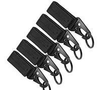 TANCUDER 5 PCS Mosquetón Táctico para Colgar Cinturón Mosquetón Nylon Cinturón Gancho con Anillo Cinturón Táctico Hebilla Nylon Colgante Cinturón para Acampar Senderismo Actividad al Aire Libre(Negro)