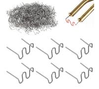 TANCUDER 500 PCS Grapas de Onda Caliente de Acero de Tungsteno Grapas de Onda Precortadas 0.8mm Grapas Planas de Onda Caliente Grapas Onduladas Grapas Calientes de Soldadura Metal Blanco Plástico