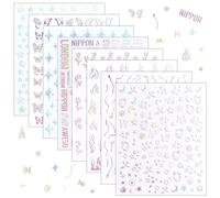 TANCUDER 8 Hojas Nail Art Stickers, Nail Art Stickers Nails Arts Sticker Nails Arts 3d Deco Nailes Artes Sticker Nailes Artes Stencil for DIY Manicure