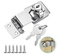 TANCUDER Cierre de Hebilla Candado con 2 Llaves Pernos de Cierre de Puerta de Zinc Aleación Cerrojo de 90 Grados Bloqueo 3 Pulgadas, para muebles, armarios, cajones, Buzón, Casillero