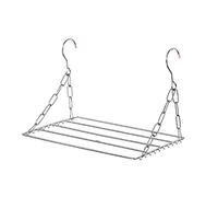 Tancyechy Balcón Plegable Zapatero Secador de Ropa Tendedero de Acero Inoxidable Ropa Interior Estante de Secado Plata