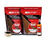 Tandem Baits Juego de 4 cebos Winner Session Method & Feeder Box Sweet | Ready Soft Pellet 8 mm | Micro Pellet 2 mm | Turbo Diffusion Booster | Fluo Pop Up Boilies 8 mm | Pesca sin esfuerzo