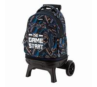TANDEM Carro Compact Desmontable con Mochila, 35L, Ruedas Grandes Silenciosas, 5 Compartimentos, Tirantes Ergonómicos, Bolsillo Lateral para Botella, Asa Acolchada, Carro Escolar Resistente Game