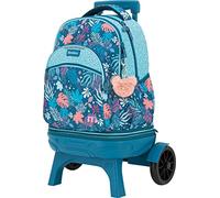 TANDEM Carro Compact Desmontable con Mochila, 35L, Ruedas Grandes y Silenciosas, 5 Compartimentos, Tirantes Ergonómicos, Asa Acolchada Superior, Bolsillo Lateral para Botella, Colección Leaves