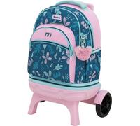 TANDEM Carro Compact Desmontable, Mochila Escolar con Ruedas Grandes y Silenciosas, 35L, 5 Compartimentos, Tirantes Ergonómicos, Bolsillo Lateral para Botella, Asa Acolchada Superior, Colección JESS