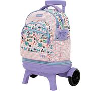 TANDEM Carro Desmontable con Mochila 35L, 5 Compartimentos, Ruedas Grandes y Silenciosas, Tirantes Ergonómicos, Bolsillo Frontal con Organizador, Lateral para Botella, Asa Acolchada, Colección Catmil