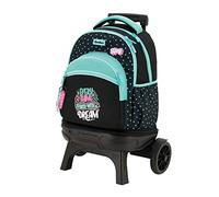 TANDEM Carro Desmontable, Mochila con Carro Escolar Resistente, 35L, Ruedas Grandes y Silenciosas, 5 Compartimentos, Tirantes Ergonómicos, Asa Acolchada Superior, Forro Cubre Ruedas, Colección Hey