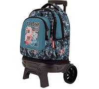 TANDEM Carro Escolar Premium Desmontable con Mochila, Ruedas Grandes y Silenciosas, 35L, 5 Compartimentos, Tirantes Ergonómicos, Bolsillo Lateral para Botella, Asa Acolchada Superior, Colección 85