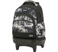 Tandem Carro Mochila Escolar Desmontable, Capacidad 35L, 5 Compartimentos, Tirantes Ergonómicos, Bolsillo Lateral para Botella, Asa Acolchada, Forro Cubre Ruedas, Black & Whitecarro Compact.