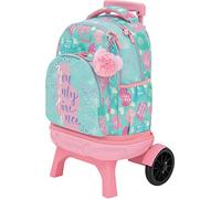 TANDEM Carro Compact Desmontable con Mochila, Ruedas Grandes y Silenciosas, 35L, 5 Compartimentos, Tirantes Ergonómicos, Bolsillo Lateral para Botella, Asa Acolchada Superior, Colección Colors