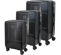 Tandem Set 3 Maletas Expandibles Palma ABS con Ruedas Dobles 360° y Cierre de Combinación, Maleta Cabina 37 x 55 x 20/25 cm, Mediana 40,5x66x25,5/30,5 cm, Grande 47x75,5x28,5/33,5 cm, Negro