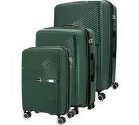 Tandem Set 3 Maletas Rígidas Expandibles Teide con Ruedas Dobles 360° y Cierre de Combinación, Cabina 36x55x20/25 cm, Mediana 43x67x26,5/31,5 cm, Grande 49,5x75,5x28,5/33,5 cm, Verde Botella