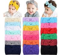 Tandillas de diadema de niña con arcos, cañón de cabello de nylon 20pcs, diadema de elástico para recién nacidos para niñas infantiles infantiles