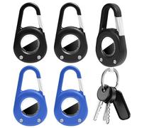 Tandoler Funda para Apple AirTag, paquete de 4 soportes seguros para AirTag con mosquetón, funda protectora resistente para llaves, equipaje, cartera, collar de mascotas, resistente a los arañazos y