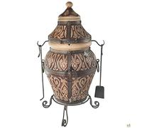 Tandoor Horno de arcilla refractaria - Parrilla de cerámica para carne, pan, pizza y verduras - Estación de barbacoa de carbón y madera para jardín y terraza - Ahumador Tanur, Grand Tandyr, Tandir