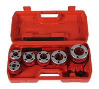 TaNeHaKi Kit de roscado de tubería de trinquete, rosca manual de trinquete con 6 matrices, rosca de trinquete la cabeza, kit de rosca de tubería de fontanero