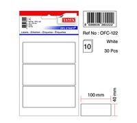 TANEX LabelOcean OFC de 122 Varios Colores Tamaño 40 x 100 mm diámetro 10 hojas 30etiketten/paquete, color Weiss