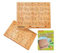 TanFans Tablero ABC Montessori - Calco de Letras para Niñ@s 3-6 Años, Juguete Educativo para Aprender a Escribir + Desarrollo de Motricidad Fina