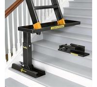 Tanfix Extensor de escalera plegable Pro resistente, diseño de material de acero de alta resistencia, con alfombrilla antideslizante, rango de altura ajustable de 11.4 a 18 pulgadas