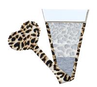 Tanga de cadena sin tirantes autoadhesivo para mujer, sin líneas de bragas en forma de corazón, invisible, en forma de amor, sin líneas de bragas, Estampado de leopardo - Corazón de melocotón, 1