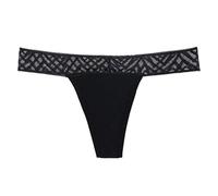 Tanga de Encaje para El Período Ropa Interior para Mujer Tangas de algodón a Prueba de Fugas Braguita absorbente Tanga Menstrual Parte Inferior de Bikini Negro M