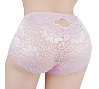 Tanga de Encaje para Hombre Transparente Tanga de Encaje para | Encaje transparente, bugle, sissy, tallas L a 3XL, uso diario o fiesta(Pink XL)