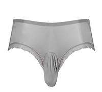 Tanga de malla para hombre sexy calzoncillos gay, ropa interior cómoda, tanga masculina suave, transpirable, ropa interior erótica, alta libertad de movimiento para el día a día 2025, gris, Talla