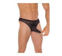 Tanga de rejilla semitransparente 2 - Negro