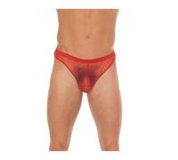Tanga de rejilla semitransparente - Rojo