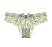Tanga de tanga mujer 1 pieza bragas rosa encaje floral lazo espalda bragas ropa interior transparente comodidad sin costuras cintura baja bragas lencería lenceria tanga ML XL, verde, S