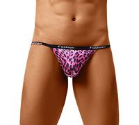 Tanga de tanga para hombre, ropa interior sexy para hombre, tanga, calzoncillos en T, ropa interior transpirable, mini tangas, bikini, Rosa., L
