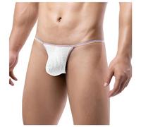 Tanga de tanga para hombre y hombre, ropa interior erótica, tanga deportiva, tanga, tanga, cintura baja, ropa interior deportiva, ropa interior transparente, tanga para hombre, Blanco, M