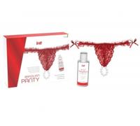 Tanga del placer con perlas + Lubricante de Fresa