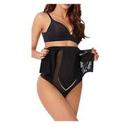 Tanga Moldeadora de Cintura Alta para Mujer, Moldeadora de Abdomen, Bragas Cortas, Finas y Transpirables (Negro, Talla 3X)