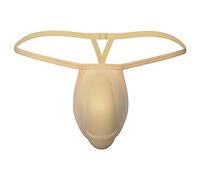 Tanga para hombre Bale Hombres Ropa Interior Gay Cómodo Cuerdas Masculinas Eróticas Bragas de Espalda Bragas de Encaje de Baja Rise Bragas para Deportes y Vida Diaria 2025, beige, L