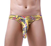 Tanga para hombre Elefante Lencería Sexy para Hombre Lencería Erótica para Hombre Lencería Sexy Tanga Tanga Calzoncillos Divertidos G-String Regalo 2025, amarillo, L