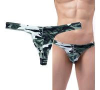 Tanga para Hombre Sexy Camuflaje Ropa Interior Baja Altura Calzoncillos Deportivo Masculino 1 Pack Verde Claro