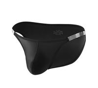Tanga para hombre tanga juvenil bragas de hombre asequibles tanga erótica mini bragas moda hombre tanga cómodo tanga bragas cintura baja tanga abierta fiesta, O negro., L