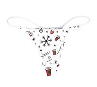 Tanga para mujer con espalda en T de cintura baja, de algodón, para un diseño seductor sin costuras como ropa interior de bikini, Blanco, M