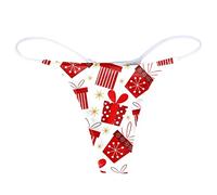 Tanga para mujer con espalda en T de cintura baja, de algodón, para un diseño seductor sin costuras como ropa interior de bikini, rojo, S