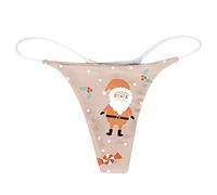 Tanga para mujer con espalda en T de cintura baja, de algodón, para un diseño seductor sin costuras como ropa interior de bikini, caqui, XXL