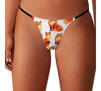 Tanga sexy elástica con estampado de zorro rojo en acuarela para mujer.