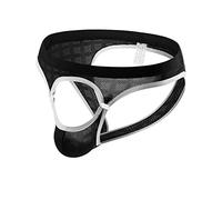 Tanga sexy para hombres para sexo, ropa interior ultradelgada, transpirable, tanga de malla ultraligera, tanga con abultamiento de los hombres tanga hueca erótica, Negro , M