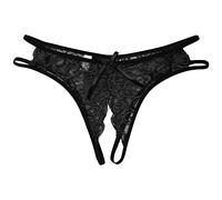 Tanga Sin Costuras Calzoncillos Bajos Abiertos de Encaje, Ropa Interior, Ropa Interior para Mujer, Calzoncillos con en la Cintura, Bragas Sexis para Tangas De HiloTangas Hilo(Black, One Size)
